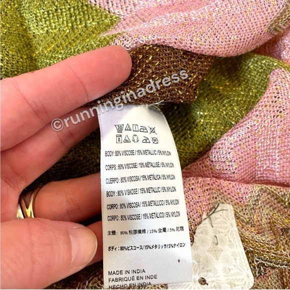 NWOT Free People Cairo Shimmer Chevron Kimono Size One Size In Color Multi - Picture 9 of 12